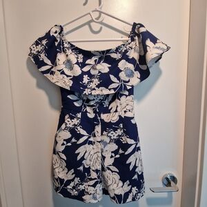 Dotti Navy and White Floral Dress